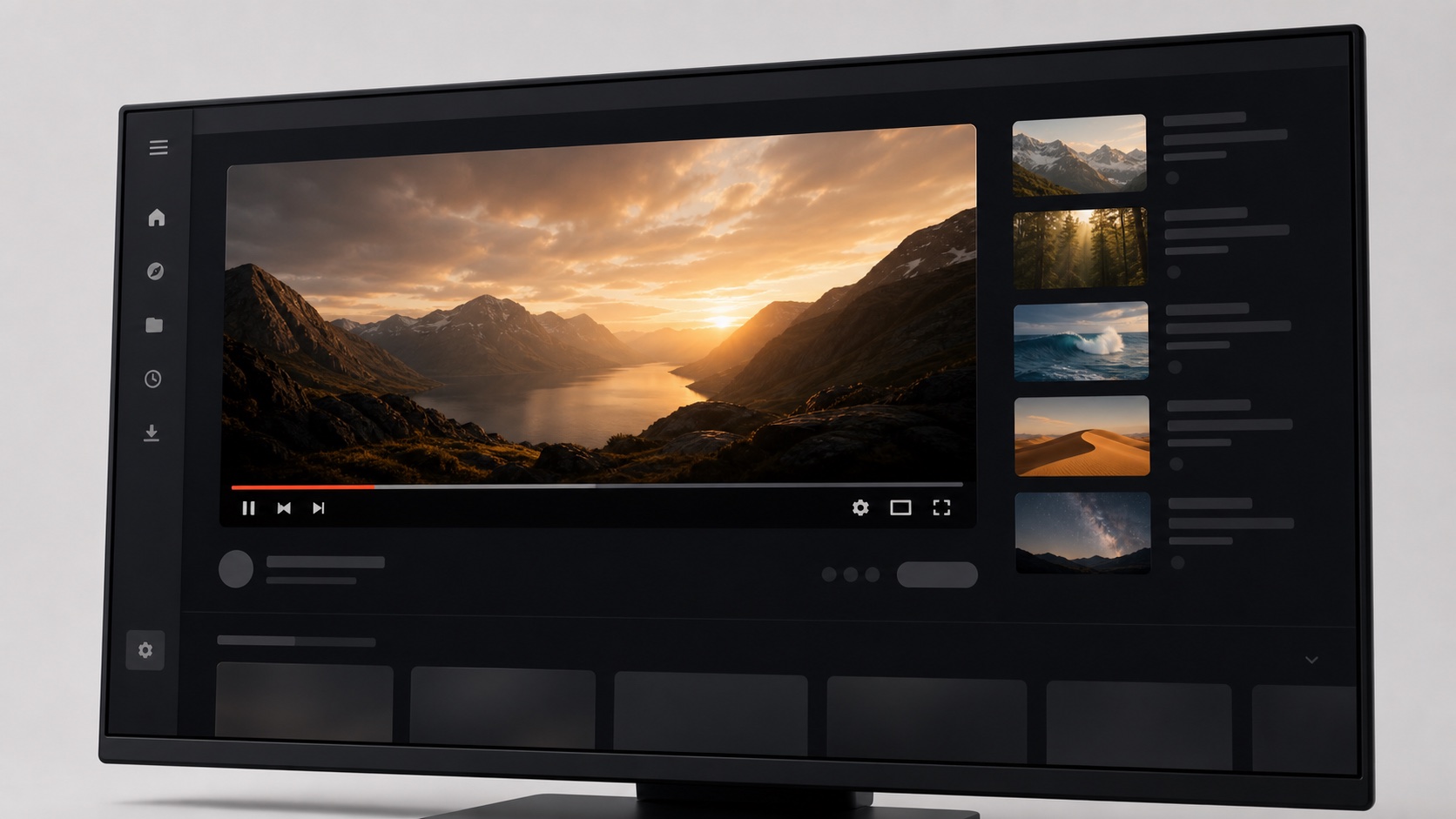 YouTube focus theme with a wider video player